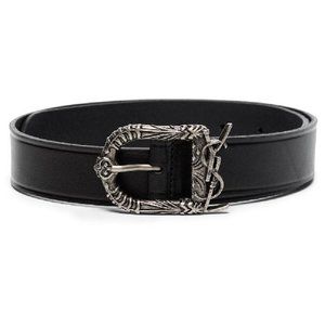 20mm monogram leather belt - Saint Laurent - Women